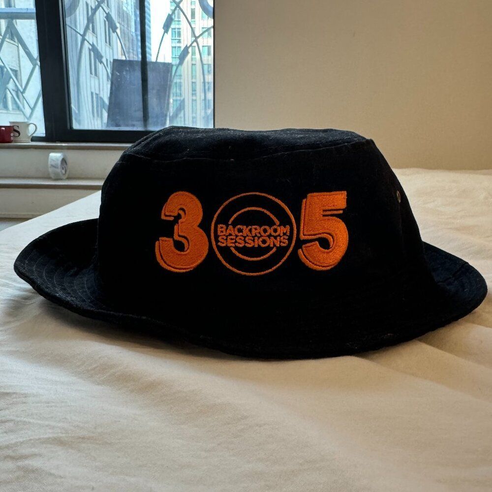 Backroom Sessions 305 Gender Neutral Black/Orange Bucket Hat